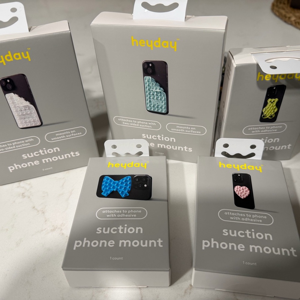 Heyday Suction Phone Mount - Black, Blue, Green, Pink, White